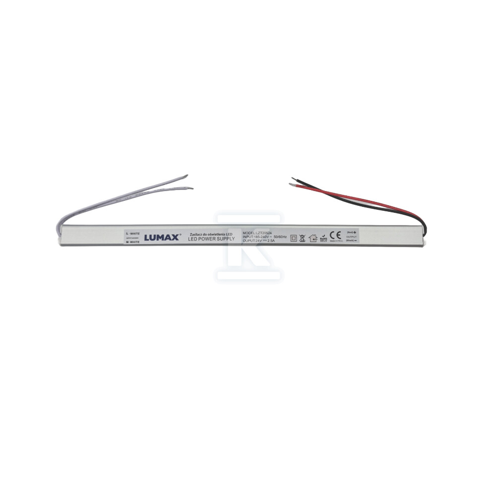 Zasilacz meblowy do taśm LED, IP20 60W, - LZT20524